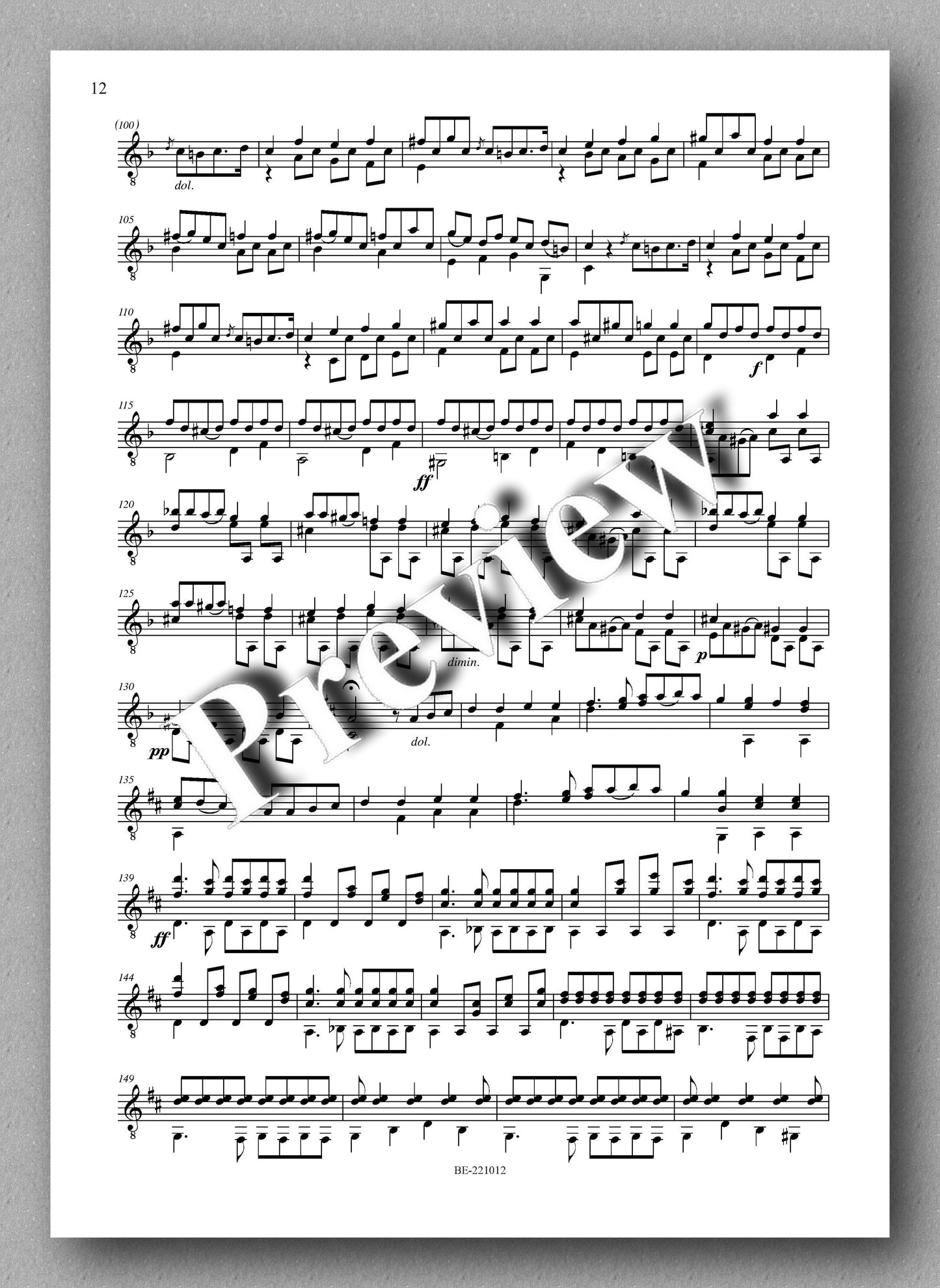 Molino, Collected Works for Guitar Solo, Vol. 8- preview of the music score 3