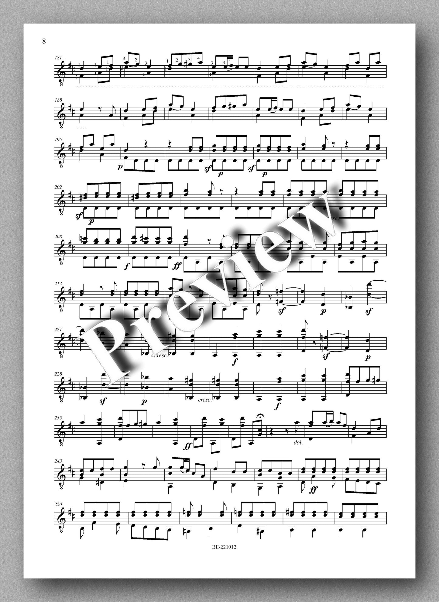 Molino, Collected Works for Guitar Solo, Vol. 8- preview of the music score 2