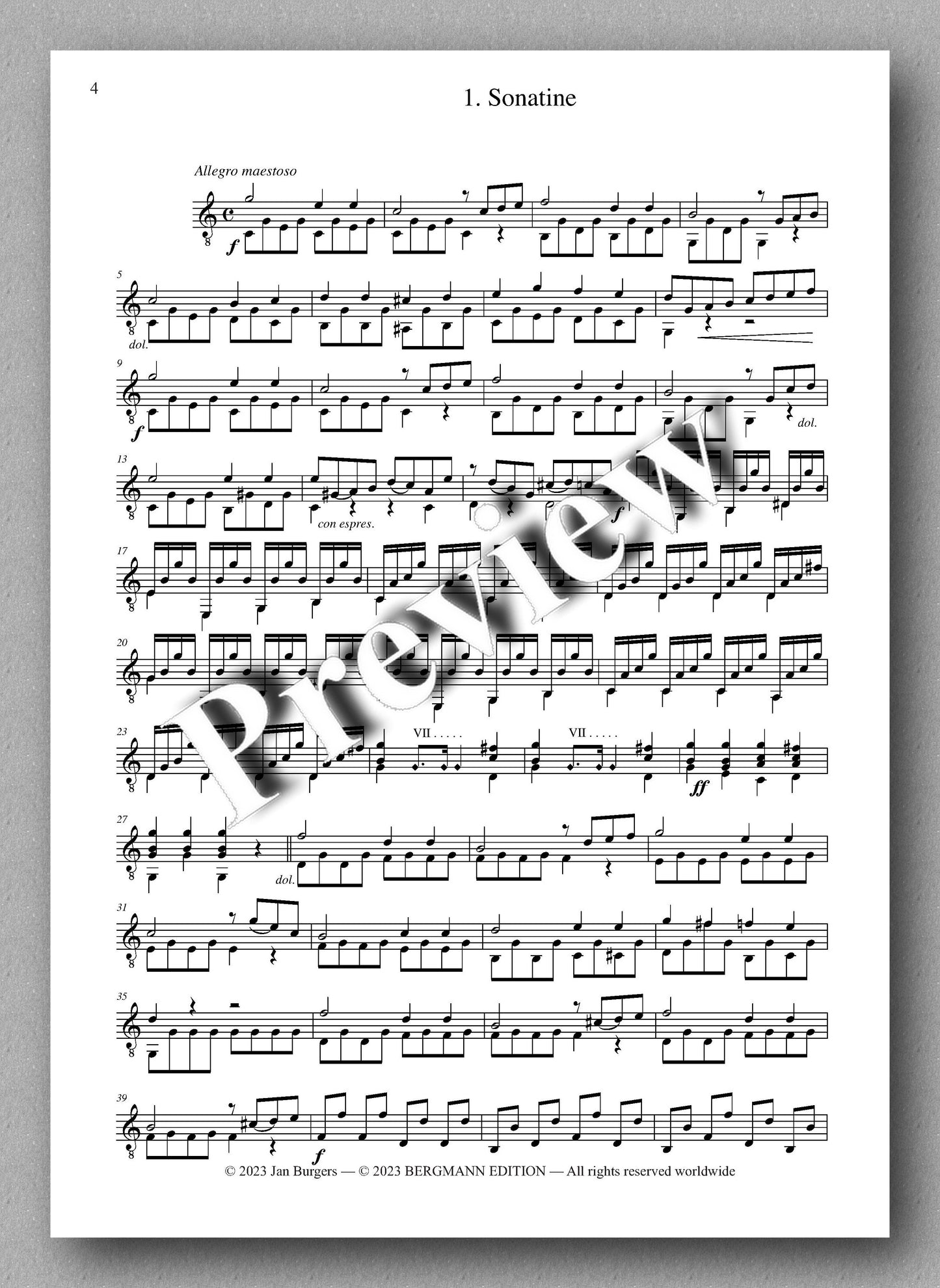 Molino, Collected Works for Guitar Solo, Vol. 16 - preview of the music score 1