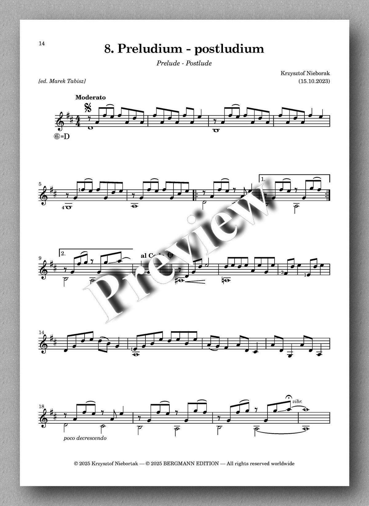 Krzysztof Nieborak, Suite de estilo antiguo, preview of the music score 4