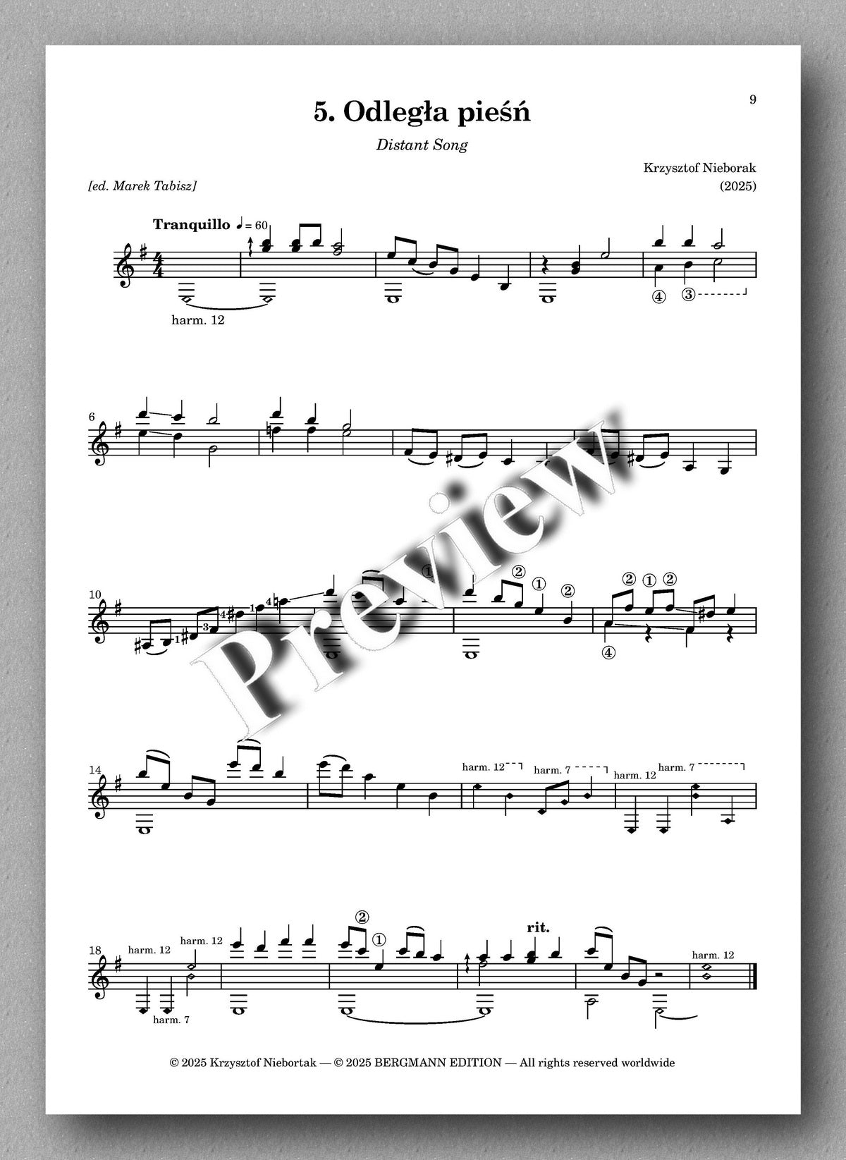 Krzysztof Nieborak, Suite de estilo antiguo, preview of the music score 3