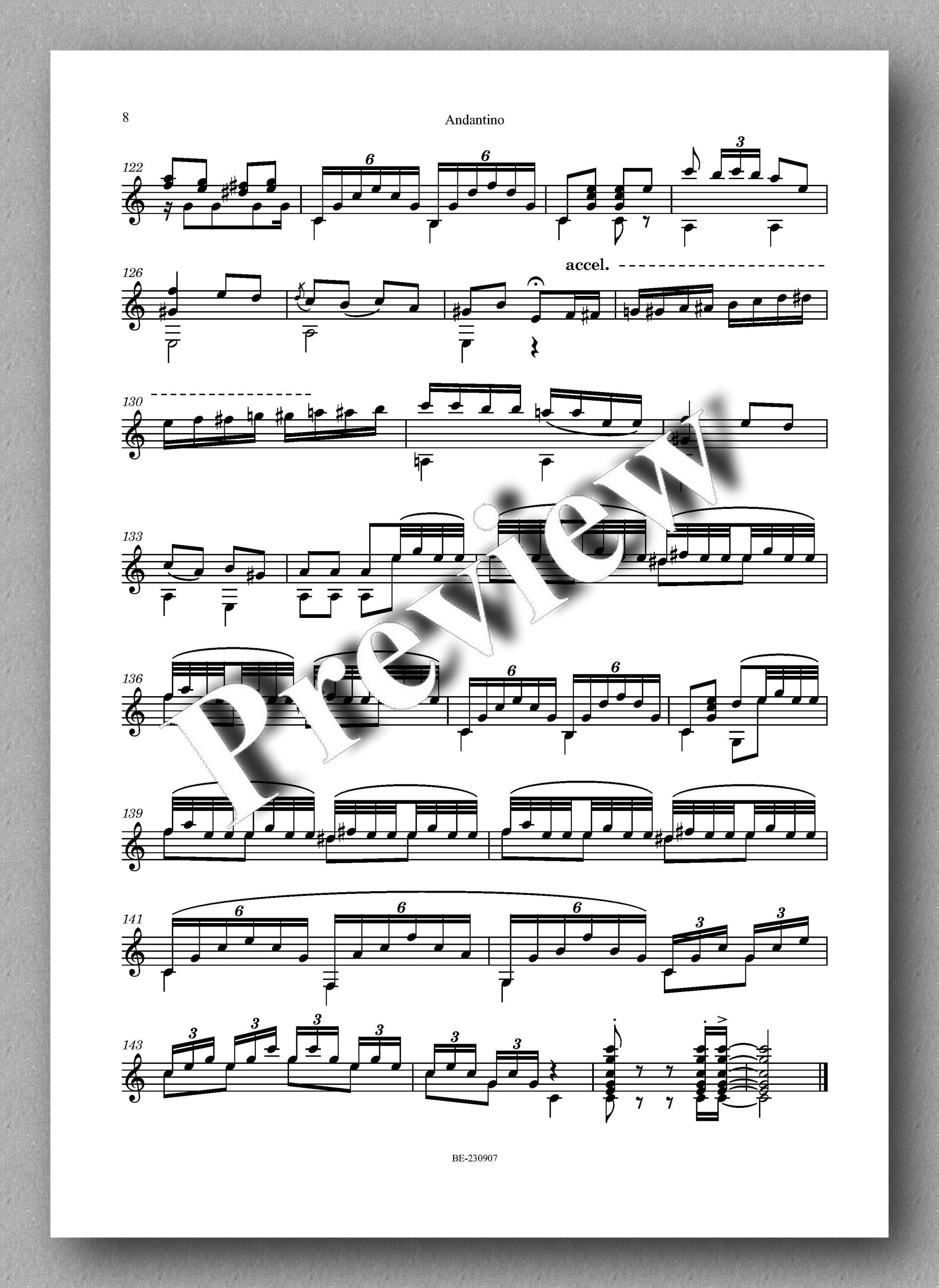 Nicolo Paganini, Andantino - preview of the music score 2