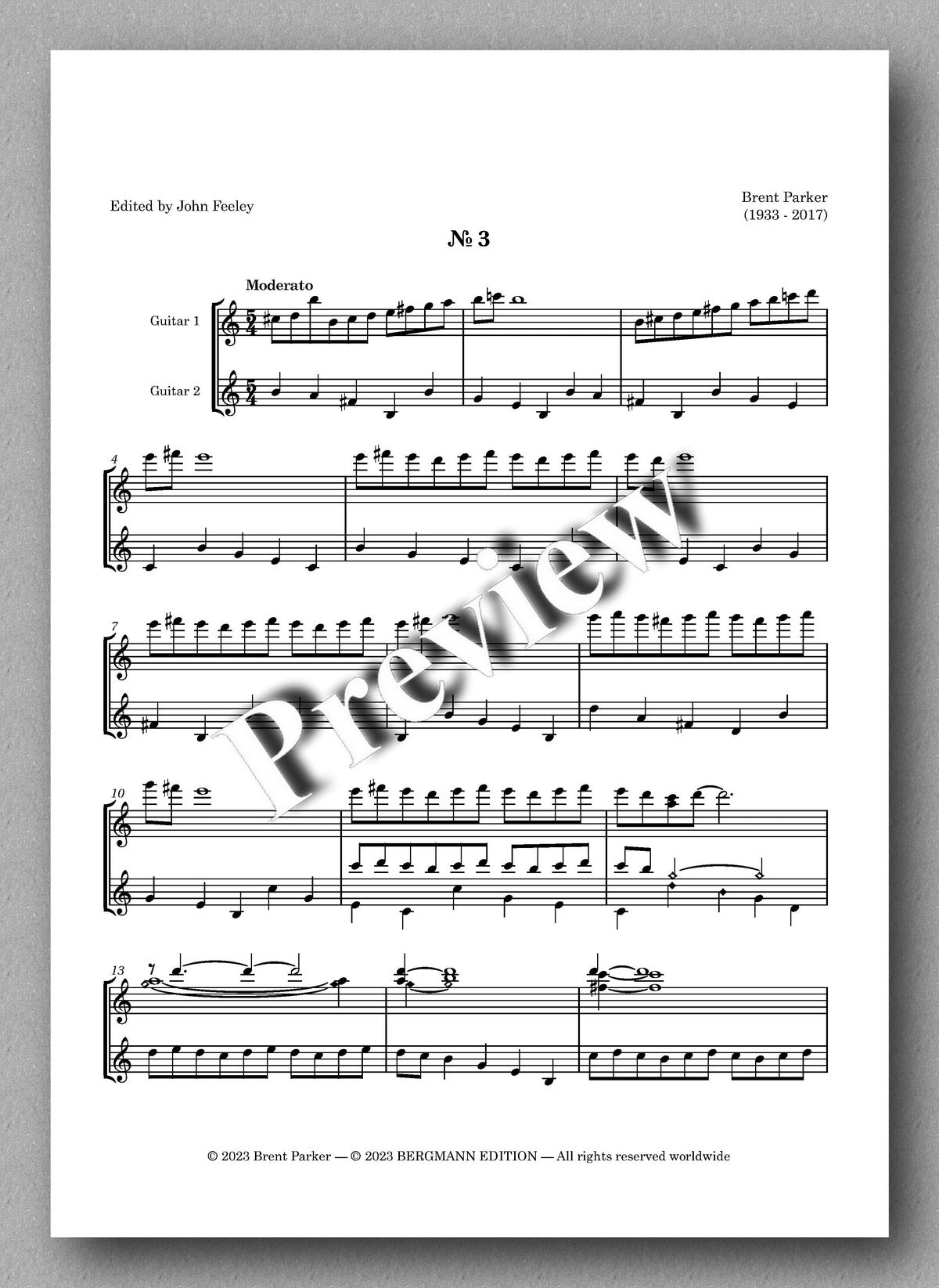 Five Spanish Pieces by Brent Parker - preview of the music score 3