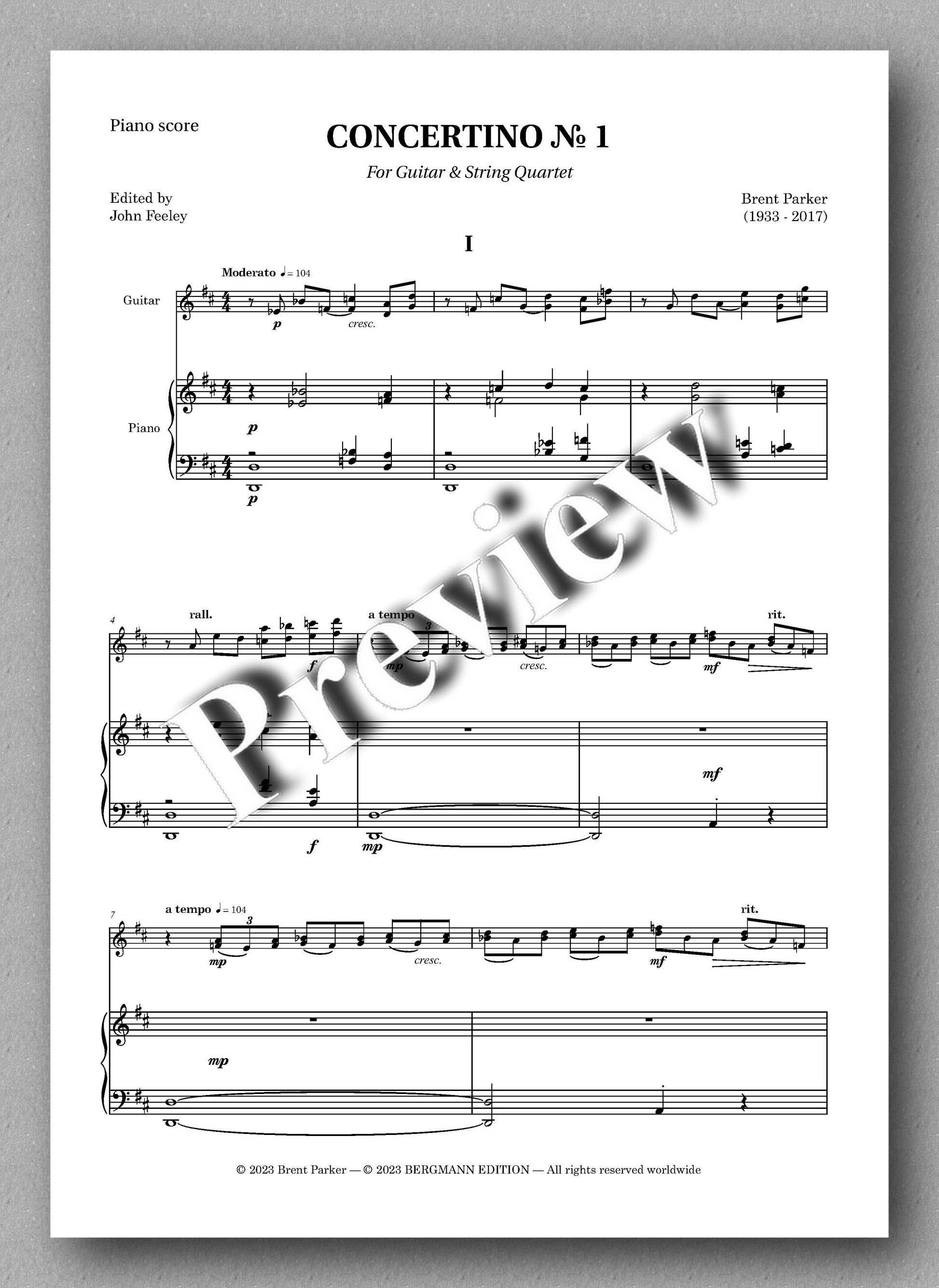 Concertino № 1 by Brent Parker - preview of the music score 1