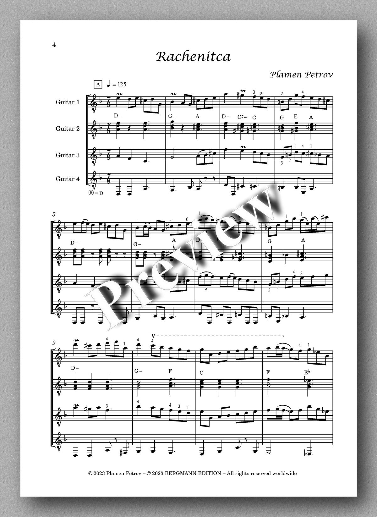 Rachenitca by Plamen Petrov - preview of the music score 1