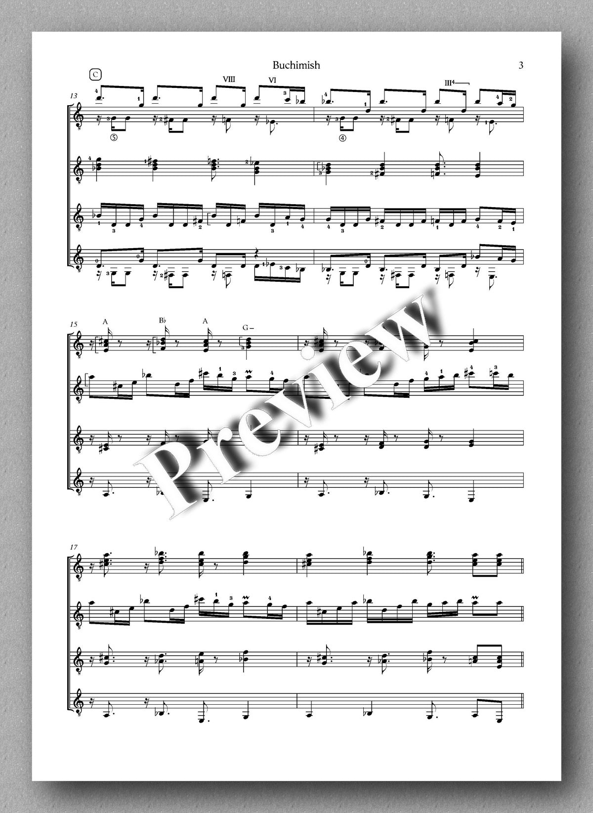 Sheet music with a 'Preview' watermark on a gray background