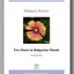Sheet music cover for 'Two Duets in Bulgarian Moode' by Plamen Petrov with a flower image on a white background.