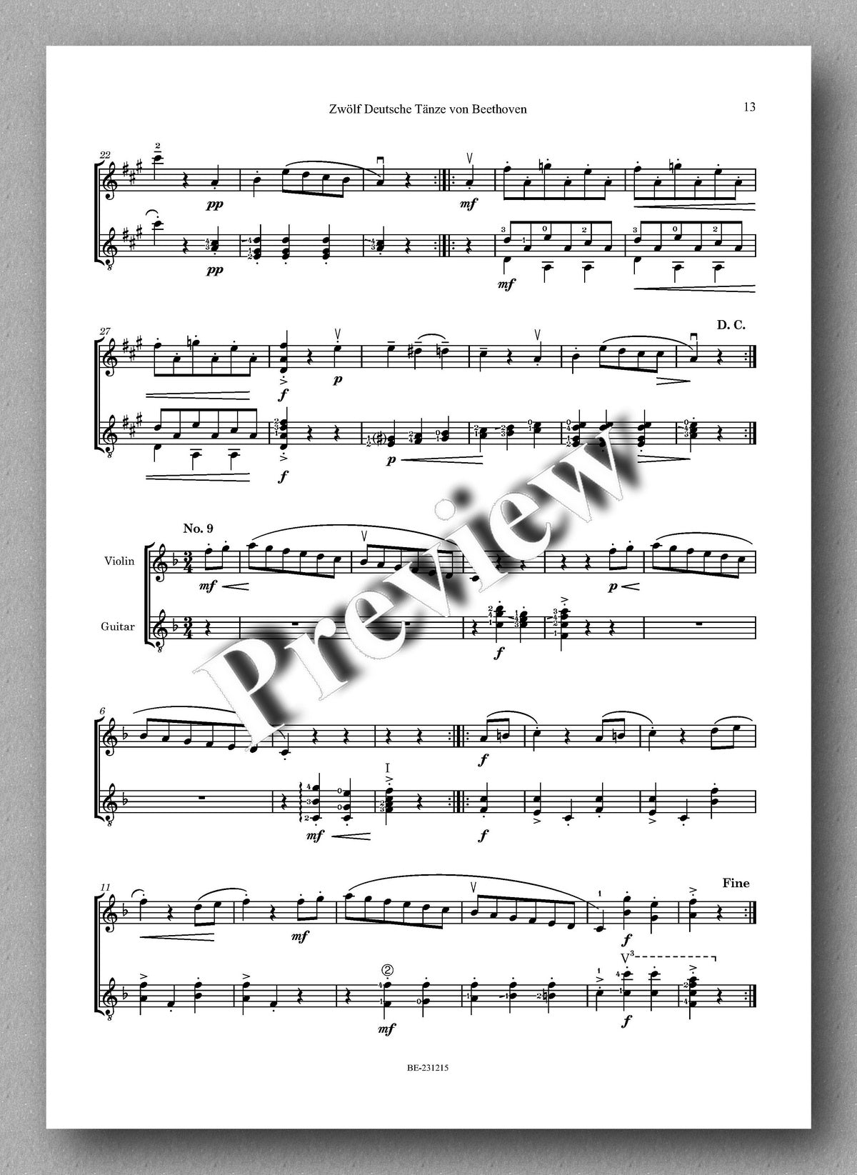 Ferdinand Rebay, Zwölf Deutsche Tänze von Beethoven - preview of the music score 3