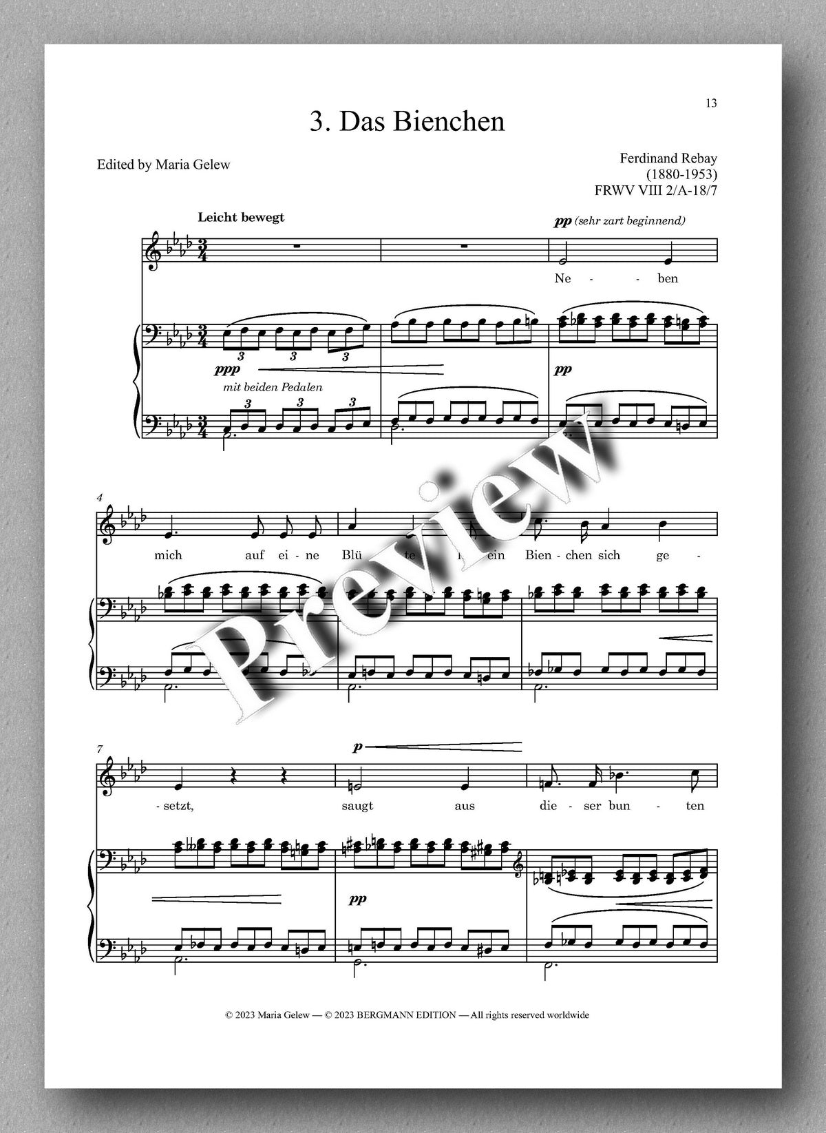 Rebay, Des Schmiedegesellen Leid und Glück - preview of the music score 2