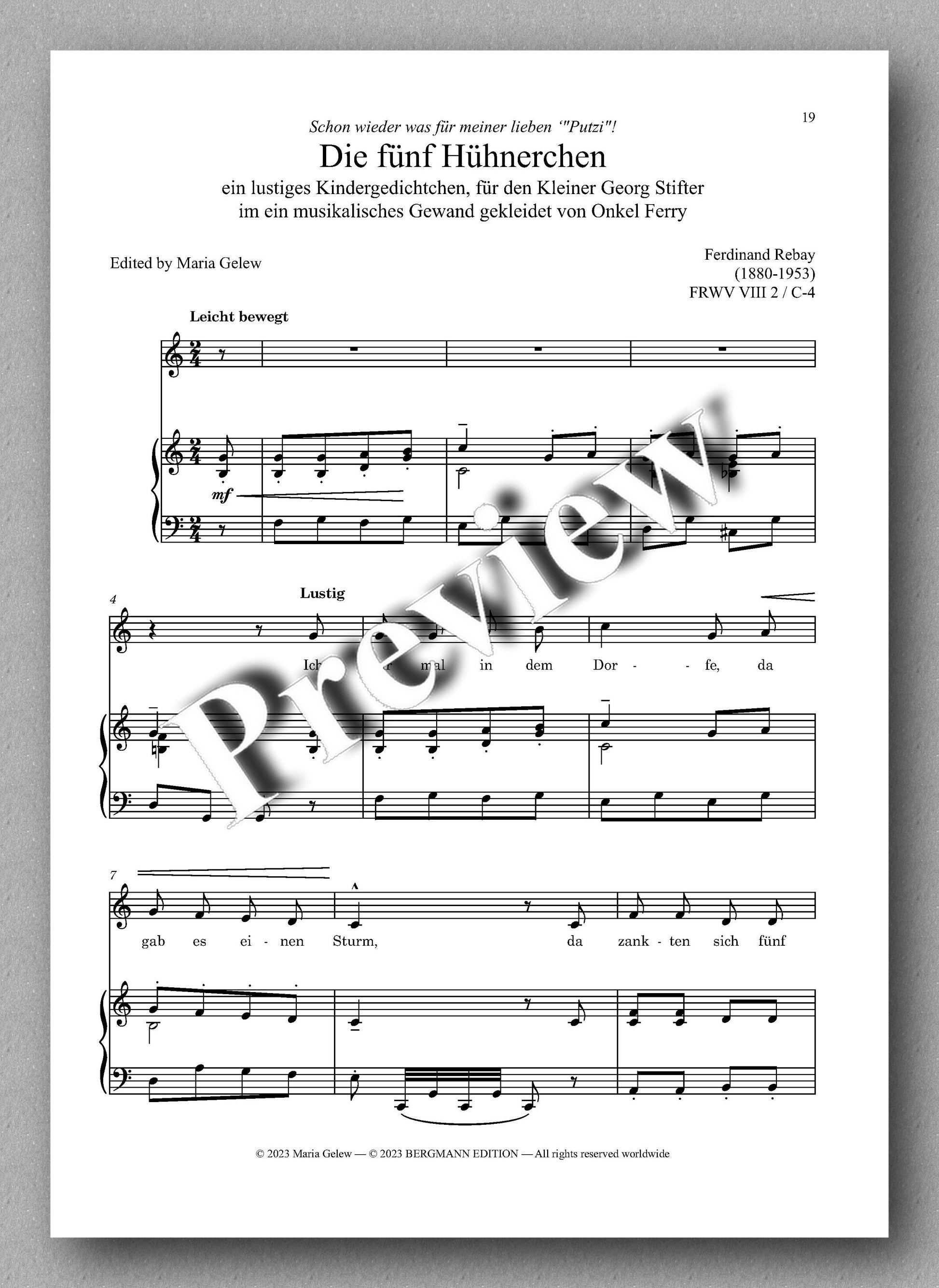 Ferdinand Rebay, Kinderlieder mit Klavierbegleitung - preview of the music score 4
