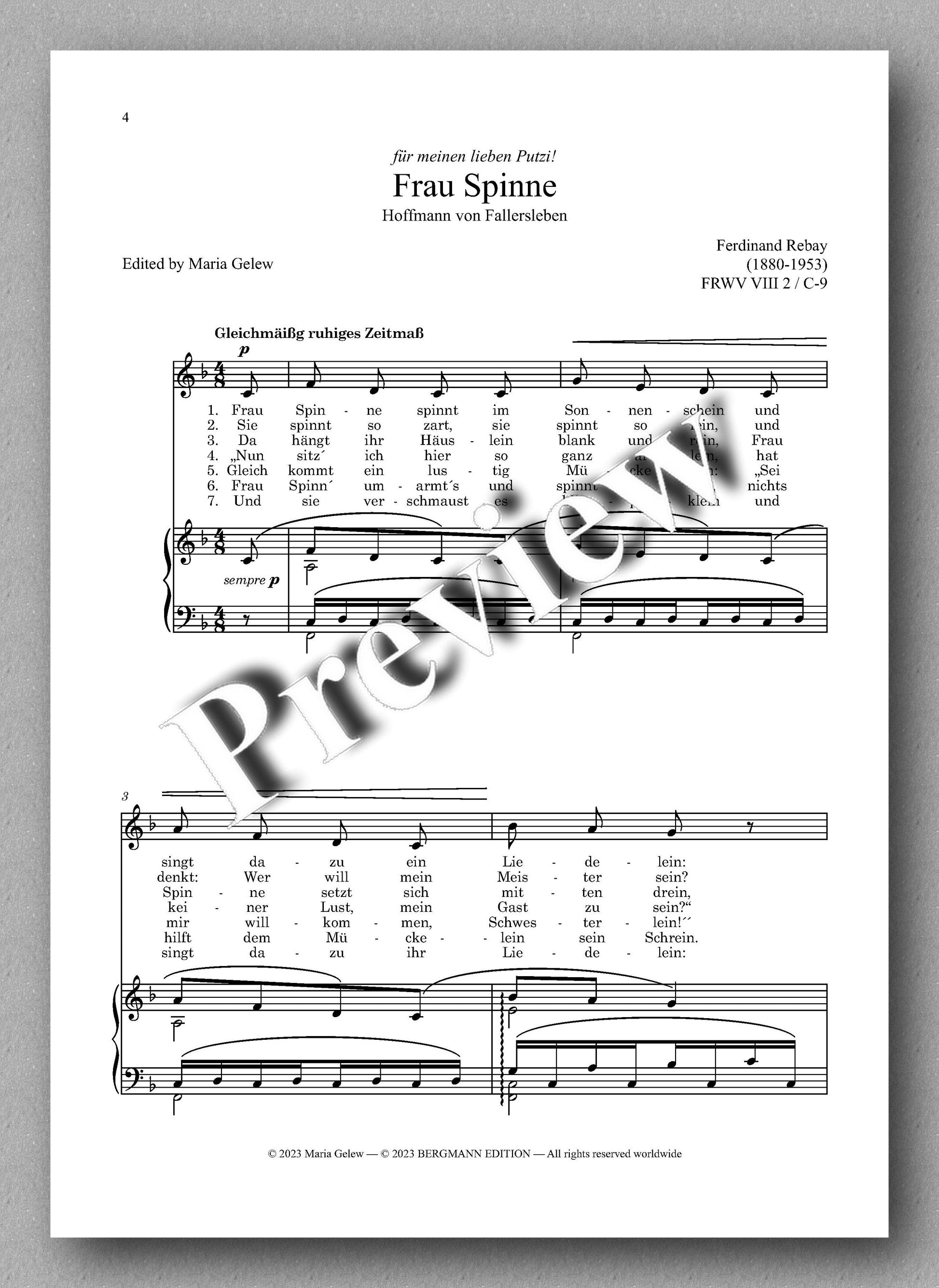 Ferdinand Rebay, Kinderlieder mit Klavierbegleitung - preview of the music score 1