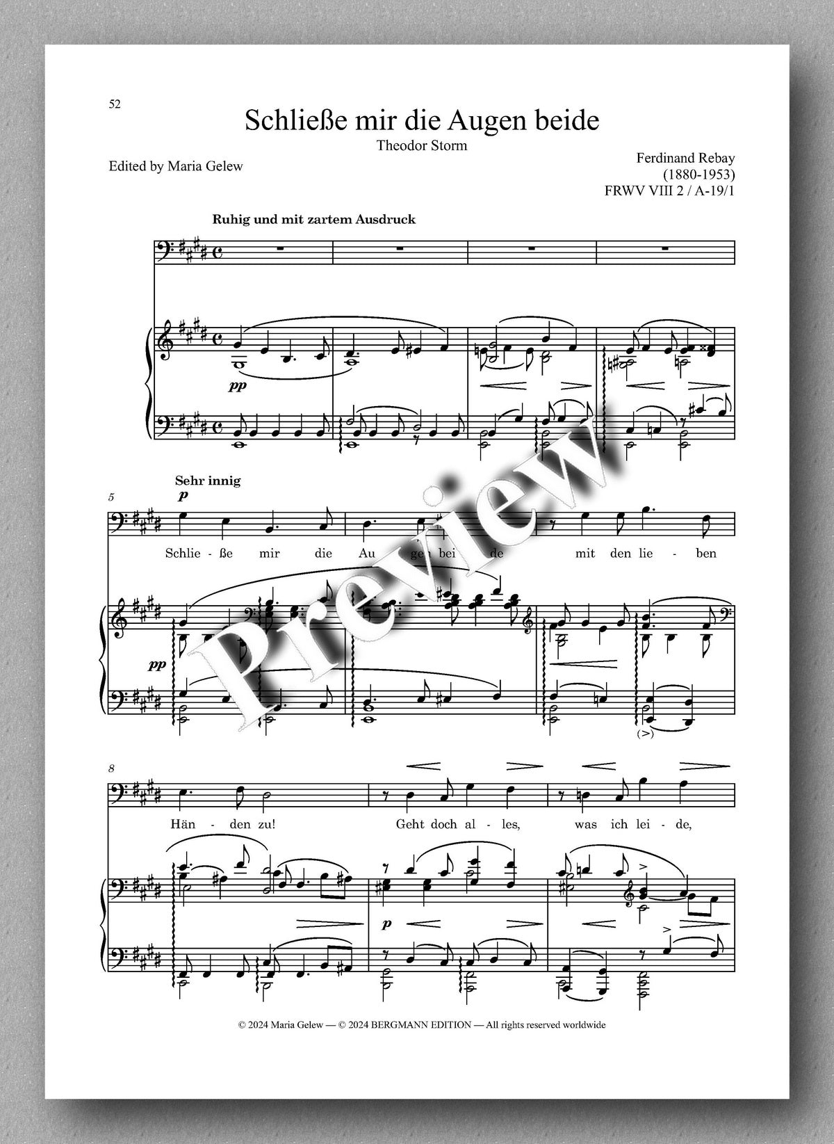 Rebay, Lieder No. 16, Lieder nach Gedichten verschiedener Dichter - preview of the music score 5
