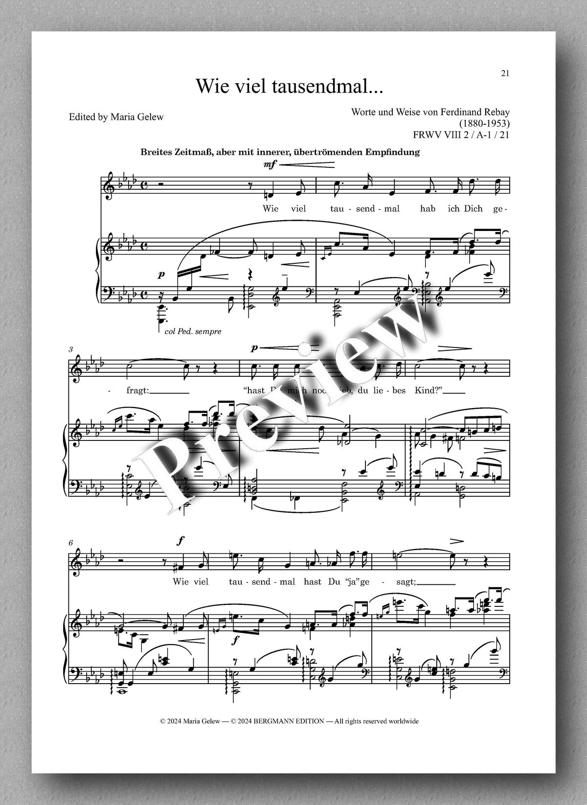 Rebay, Lieder No. 17, Lieder nach eigenen Texten - preview of the music score 3