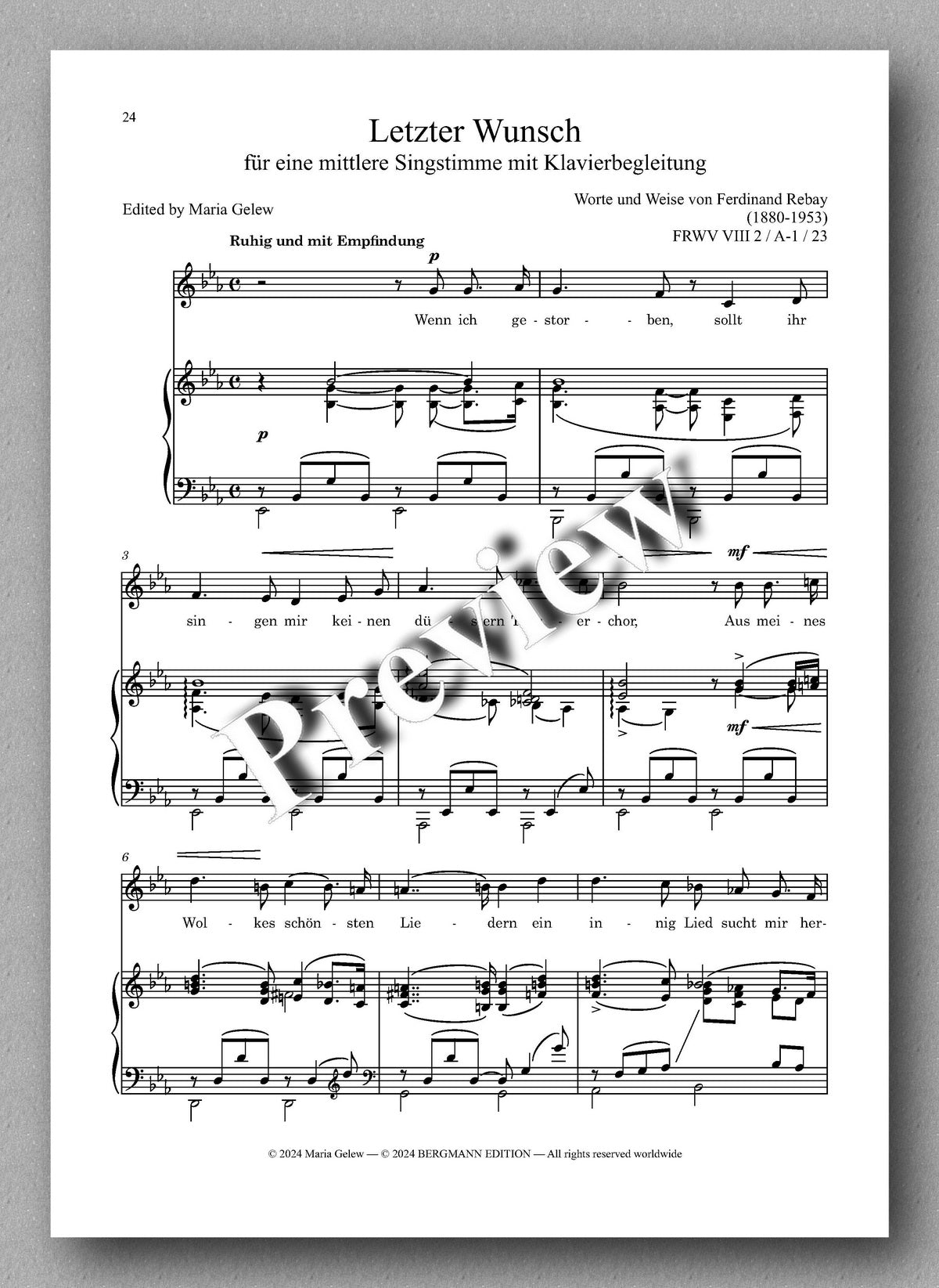 Rebay, Lieder No. 17, Lieder nach eigenen Texten - preview of the music score 4