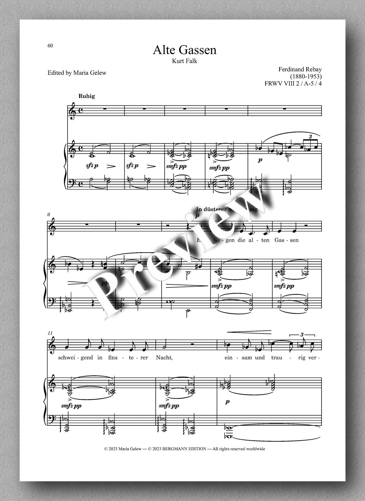 Ferdinand Rebay, Lieder nach Gedichten von Ottokar Kernstock und Kurt Falk - preview of the music score 5