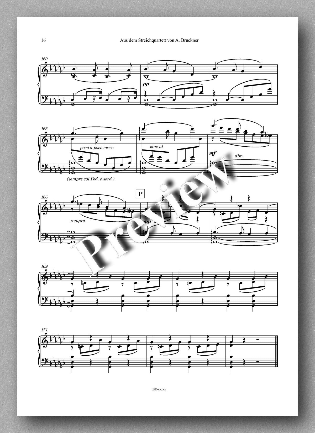 Ferdinand Rebay, Aus dem Streichquartett von A. Bruckner - preview of the music score 4