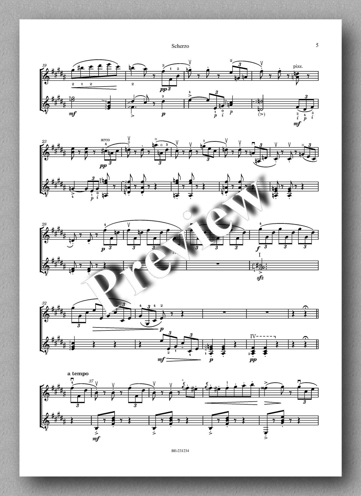 Ferdinand Rebay, Scherzo von Schubert - preview of the music score 2