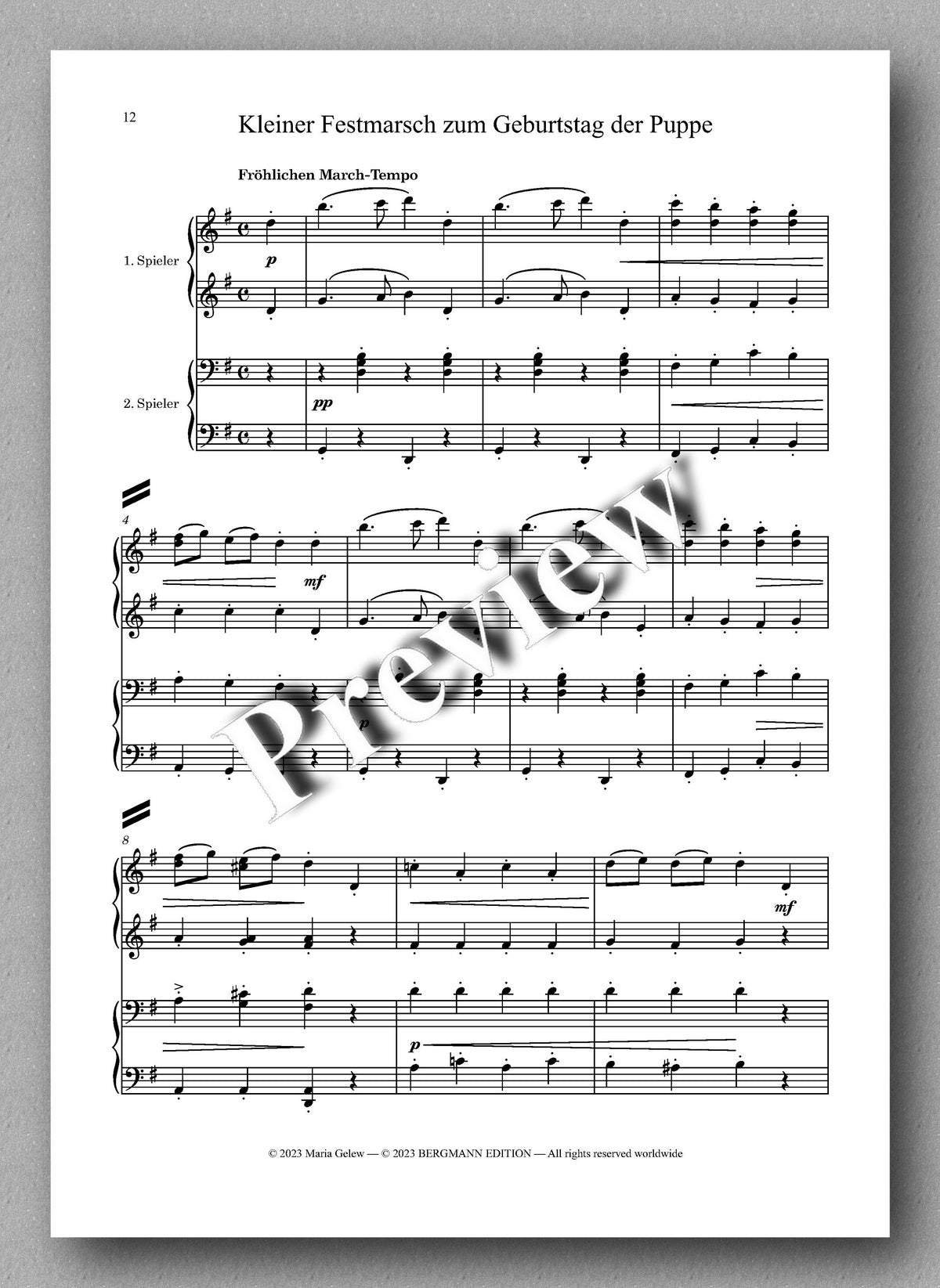Ferdinand Rebay, Puppen-Lieder - preview of the music score 4