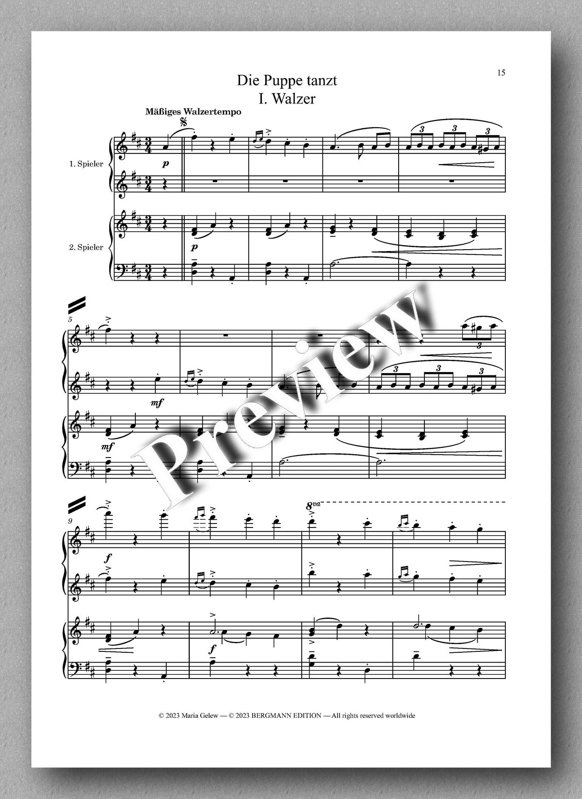 Ferdinand Rebay, Puppen-Lieder - preview of the music score 5