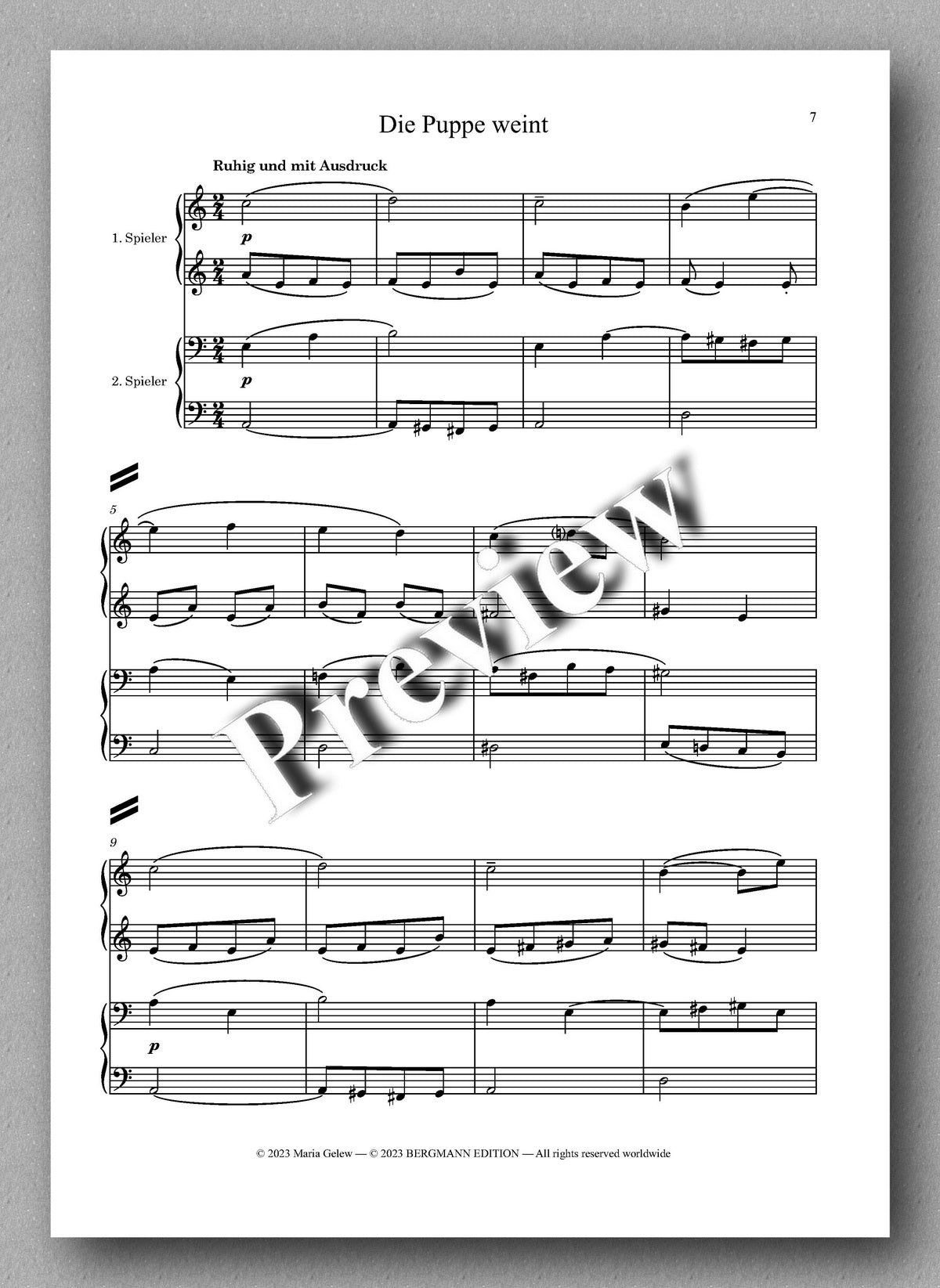 Ferdinand Rebay, Puppen-Lieder - preview of the music score 2