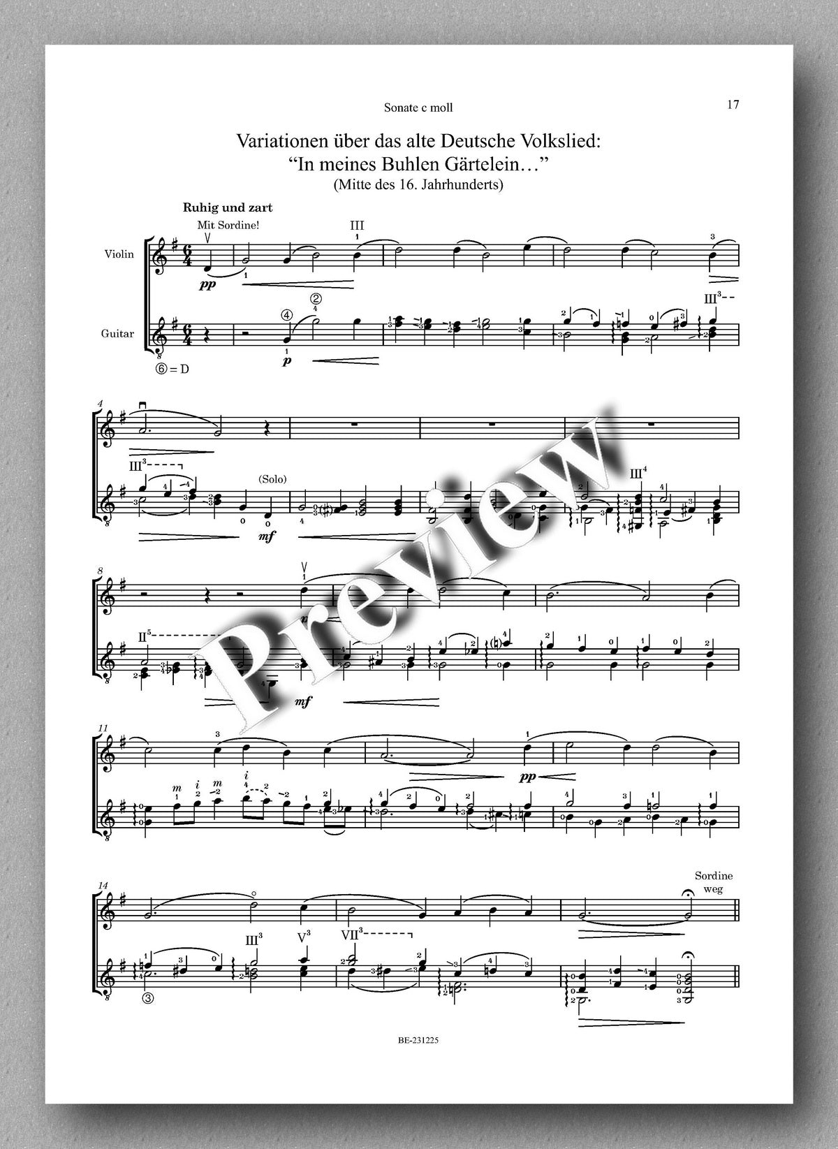 Ferdinand Rebay, Sonate in c moll - preview of the music score 2