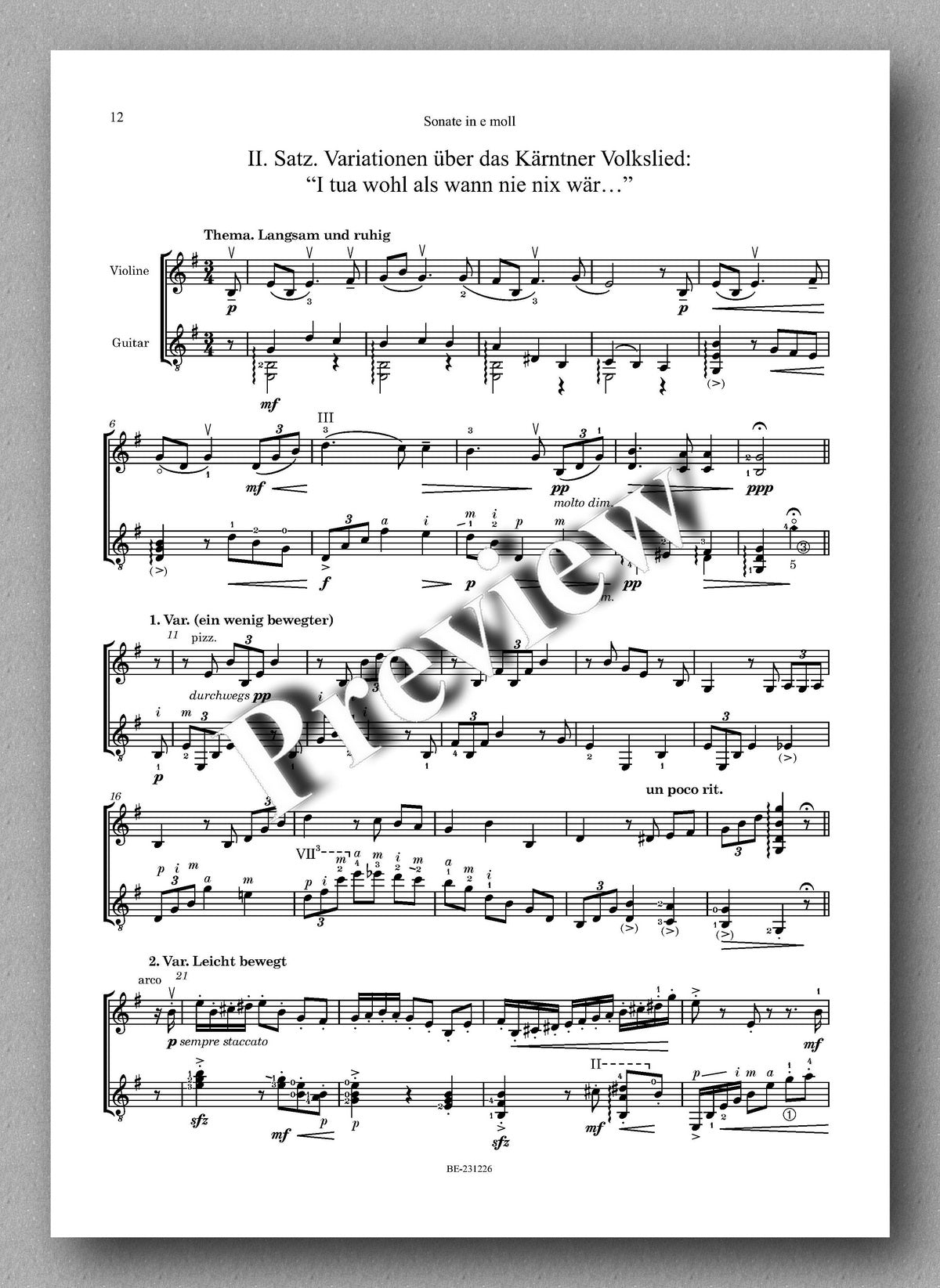 Ferdinand Rebay, Sonate in e moll - preview of the music score 2