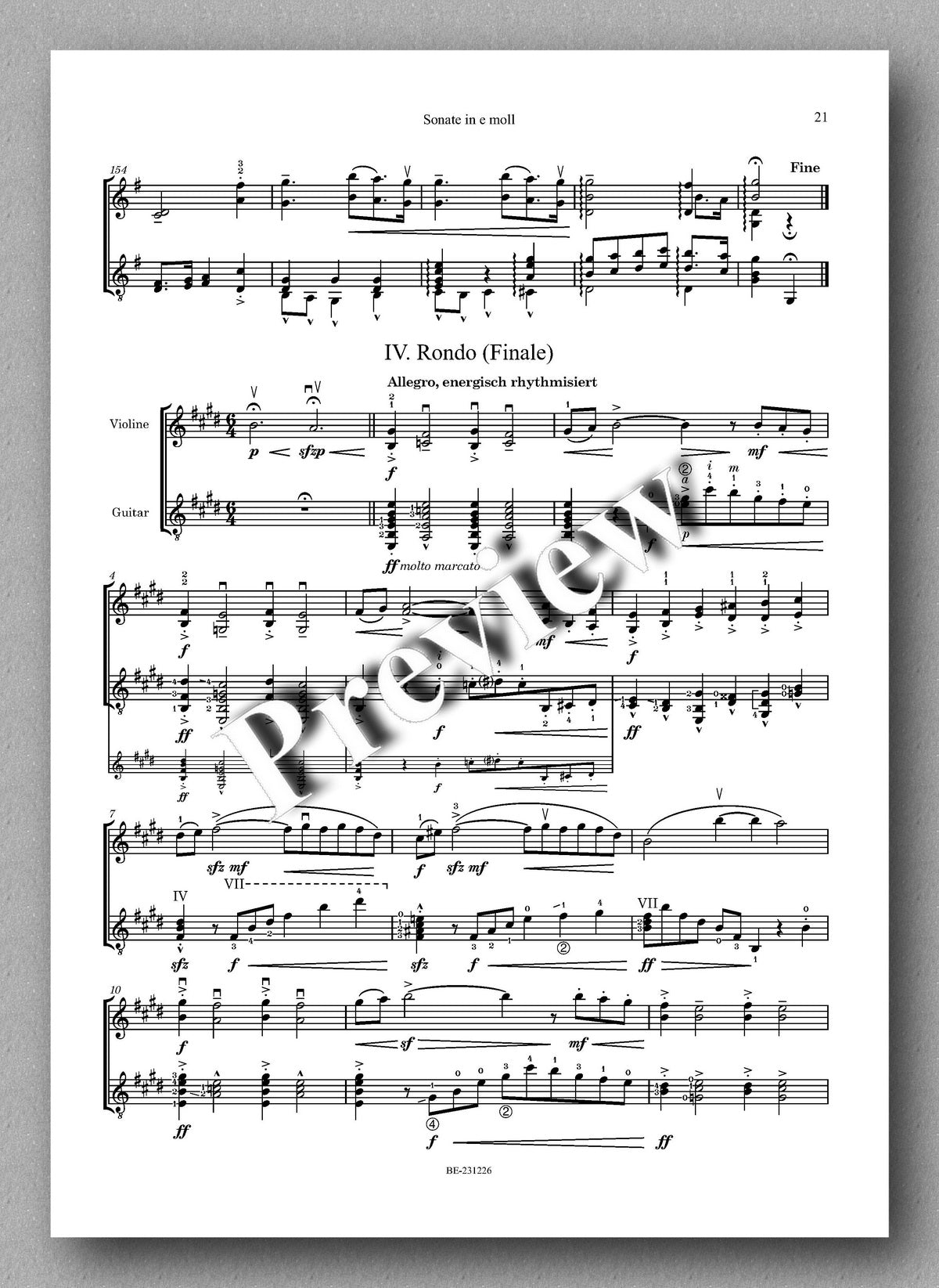 Ferdinand Rebay, Sonate in e moll - preview of the music score 3