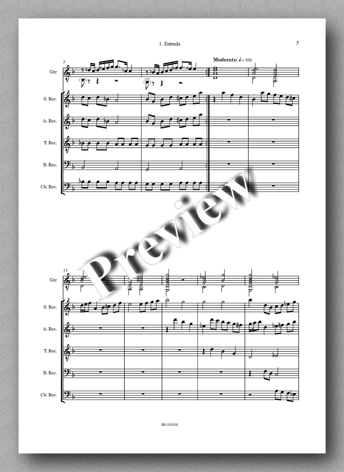 Thomas Seeck, ENTRADA - preview of the music score 2