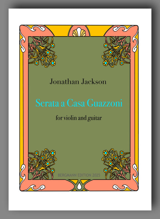 Sheet music cover for 'Serata a Casa Guazzoni' by Jonathan Jackson, featuring decorative border and text.
