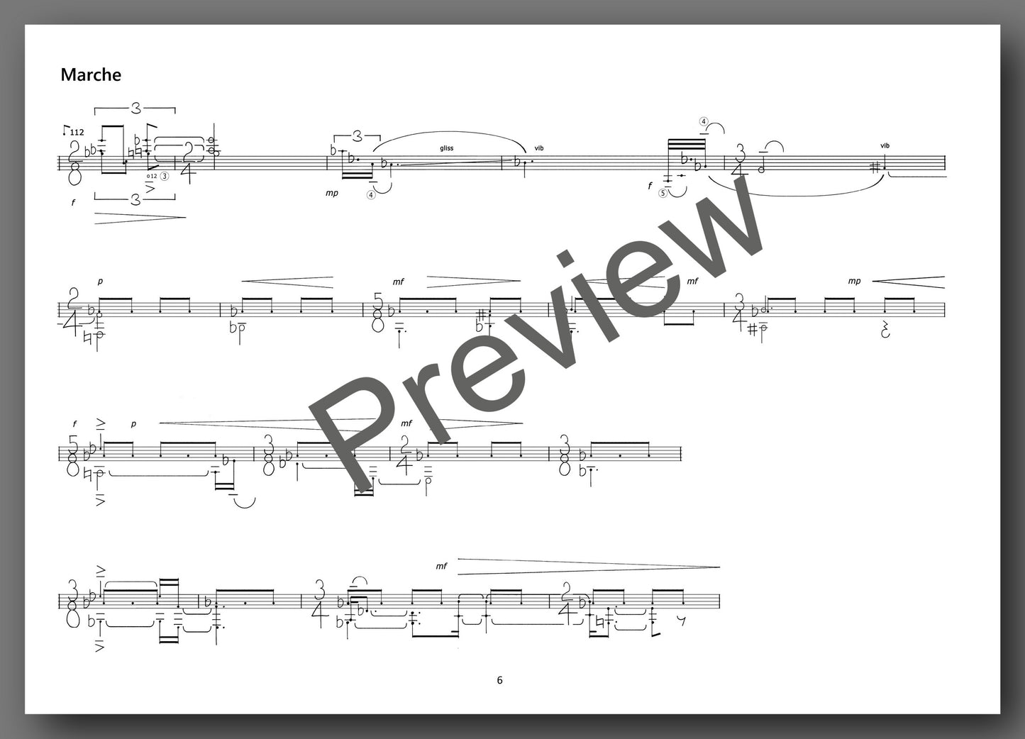 Alain Féron, Silencieusement va la sève, Opus 25 - preview of the music score 2