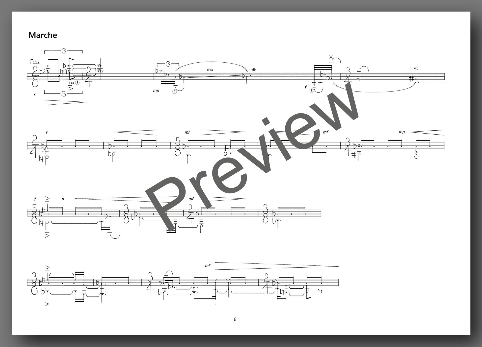 Alain Féron, Silencieusement va la sève, Opus 25 - preview of the music score 2