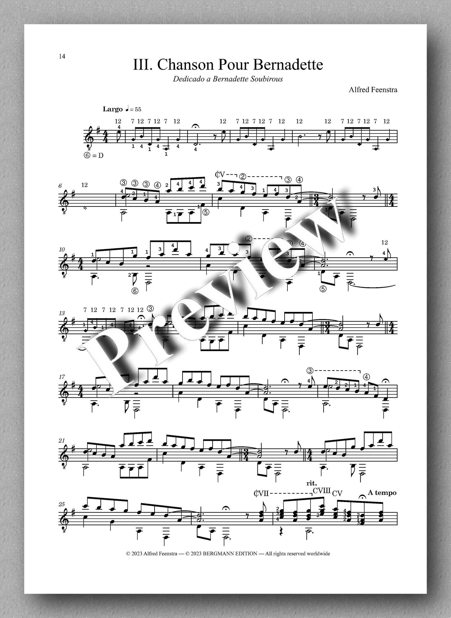 Alfred Feenstra, Suite de Santa María - preview of the music score 2