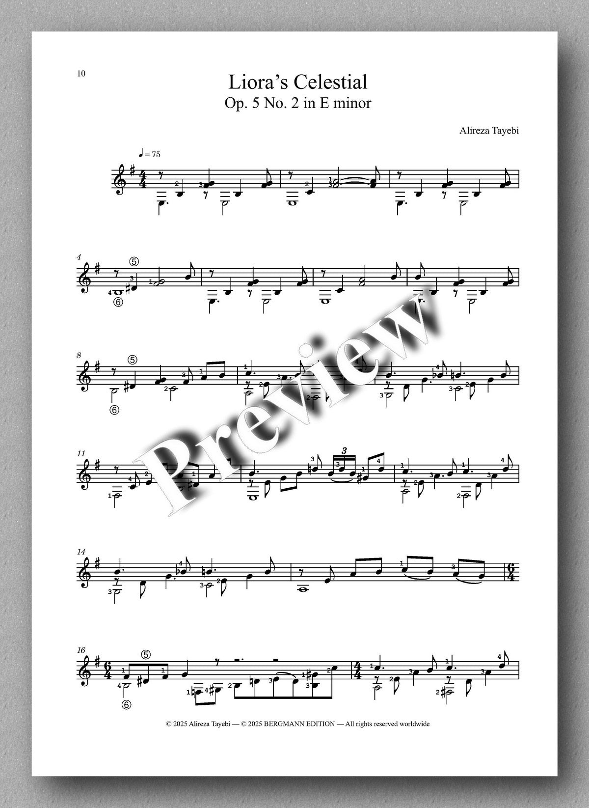 Alireza Tayebi, Four Pieces, Opus 5 - preview of the music score 3