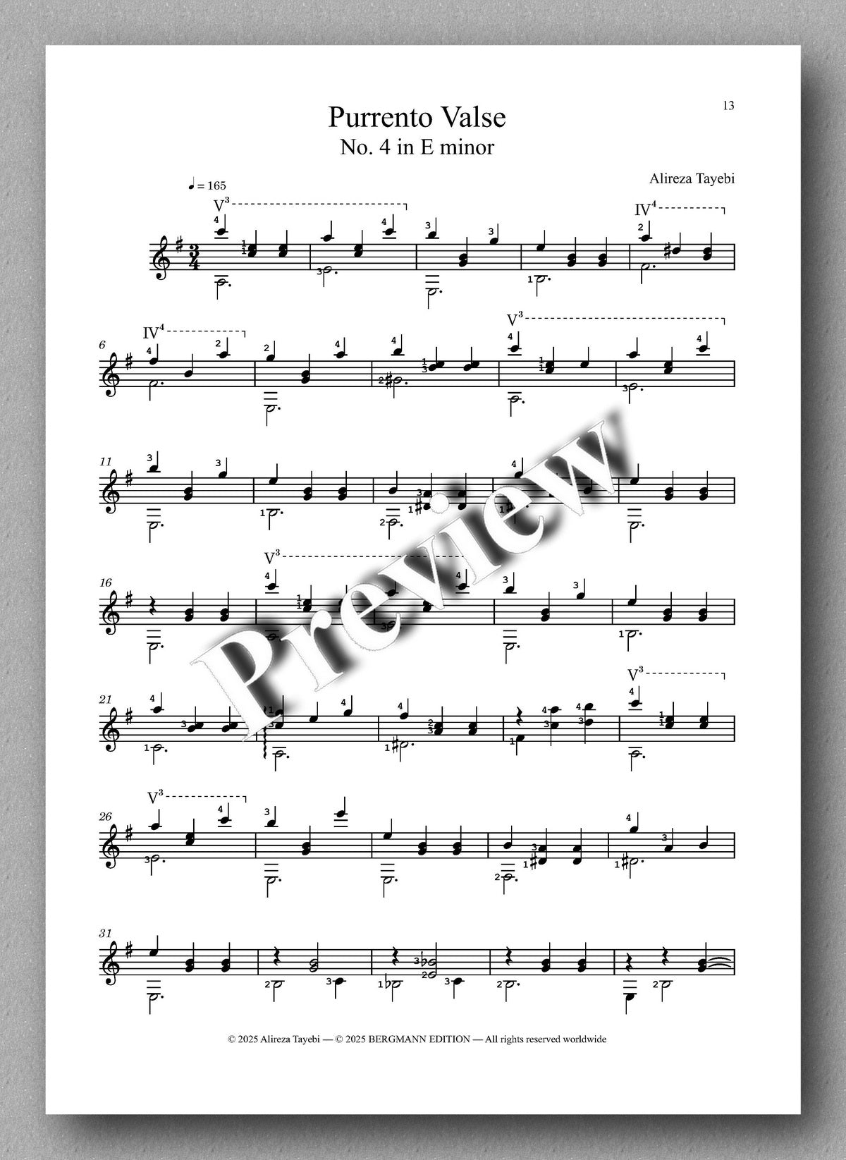 Alireza Tayebi, Four Pieces, Opus 5 - preview of the music score 4