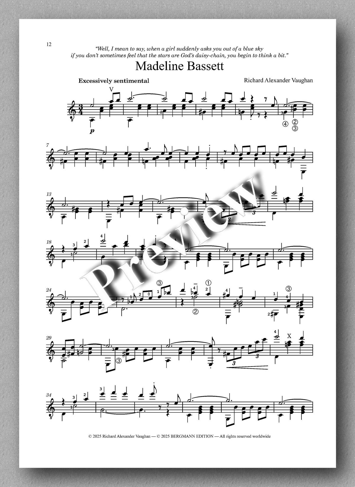 Richard Alexander Vaughan, Five Wodehouse Portraits - preview of the music score 3