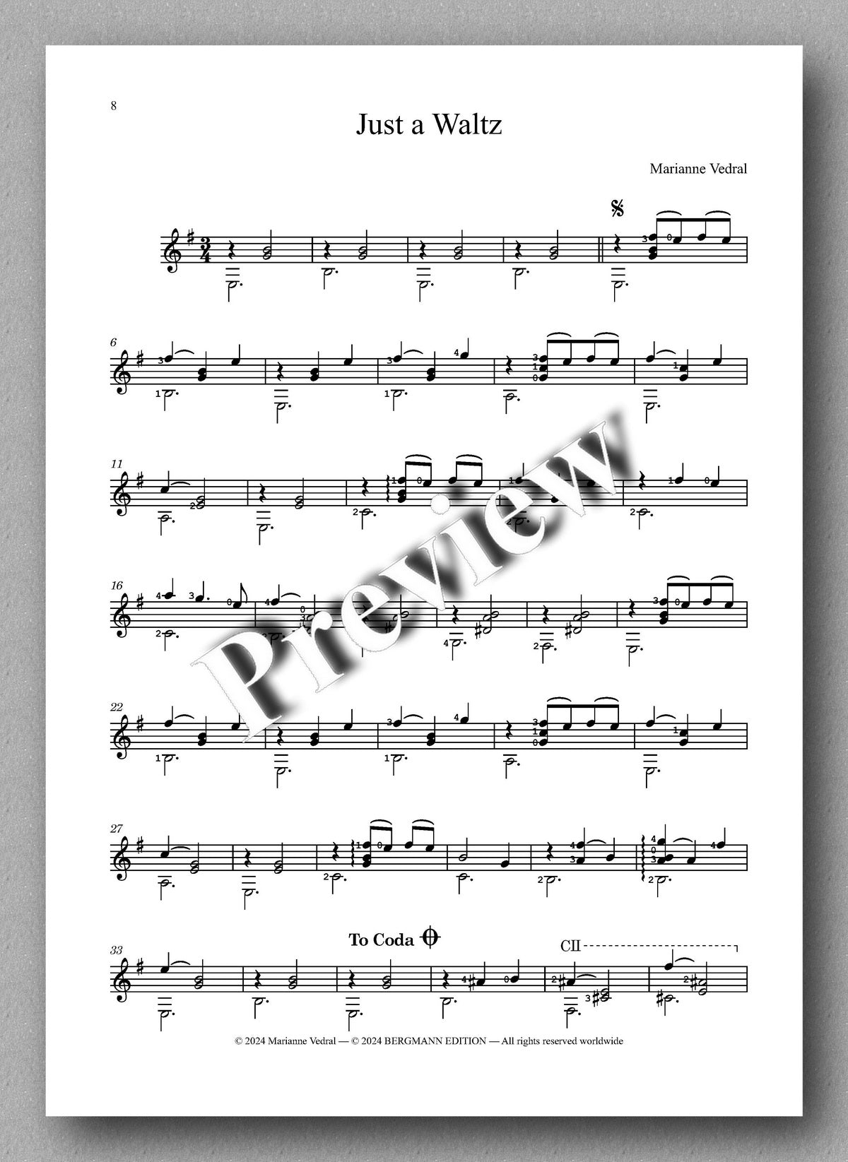 Mosaik 2 by Marianne Vedral - preview of the music score 3