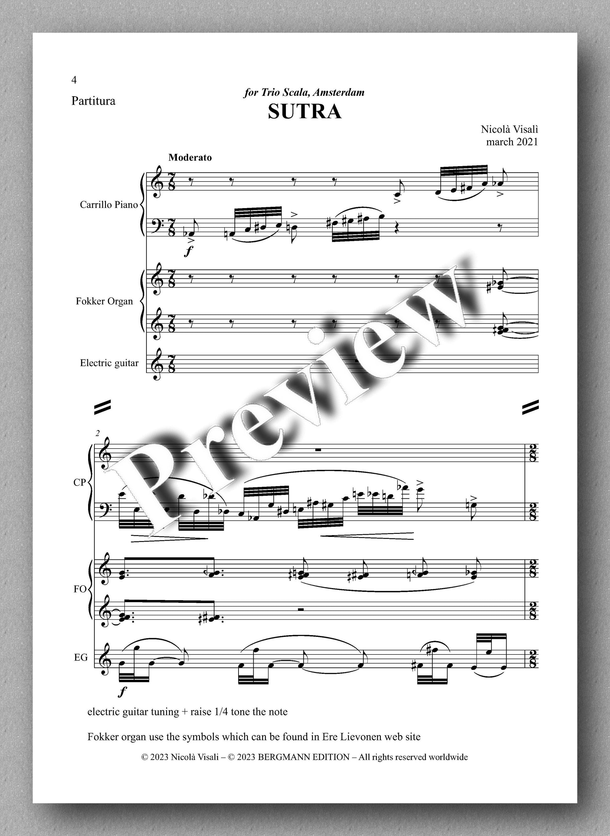 Nicolà Visalì, SUTRA - preview of the music score 1