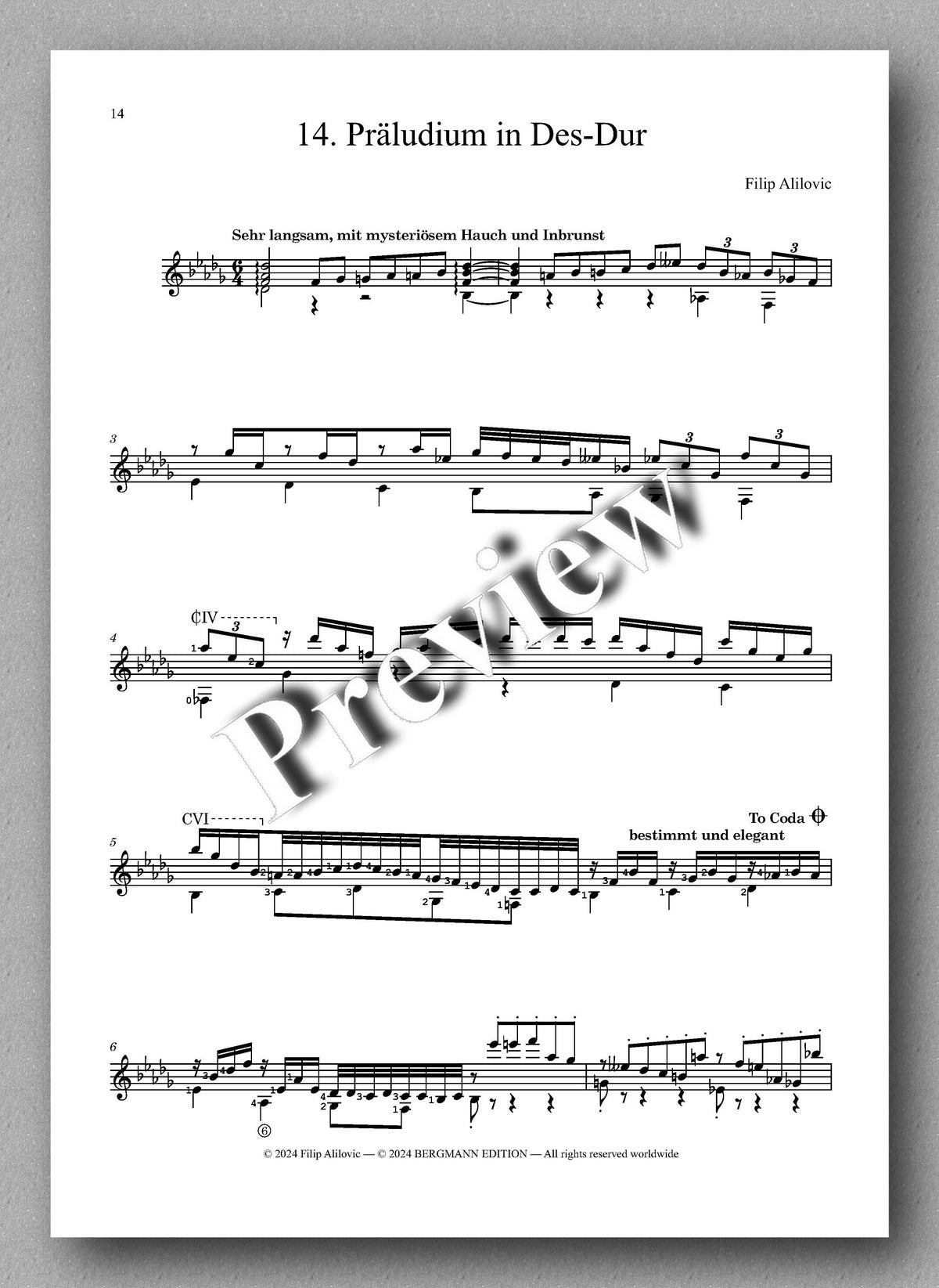 Filip Alilovic, 24 Preludes and Sonatas, Vol. 2 - preview of the music score 3