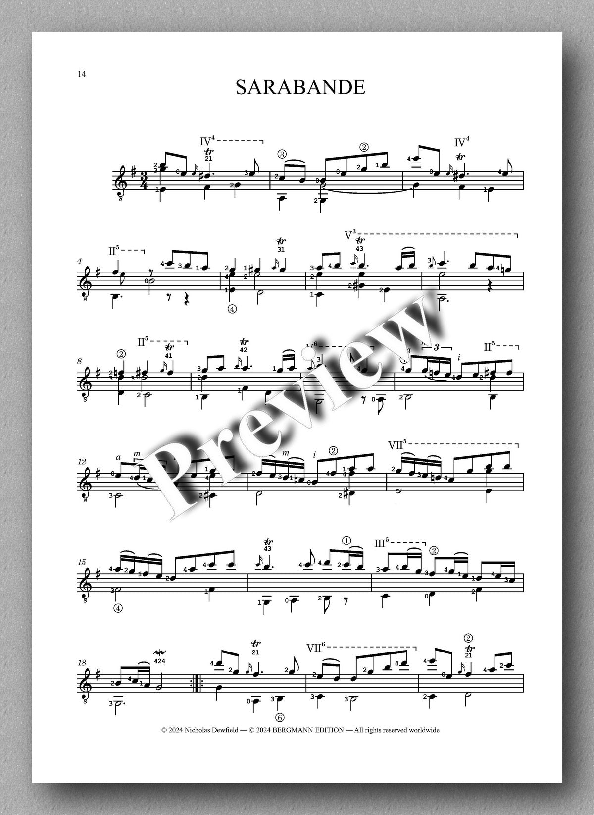 Sylvius Leopold Weiss (1687-1750), Sonata No. 32- Preview of the music score 4