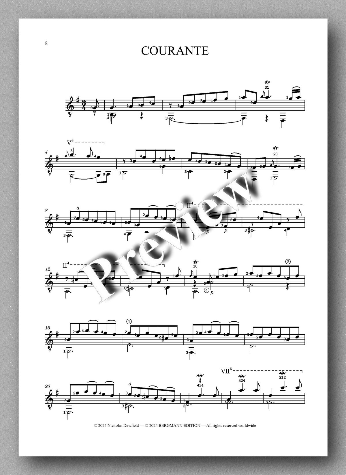 Sylvius Leopold Weiss (1687-1750), Sonata No. 32- Preview of the music score 2