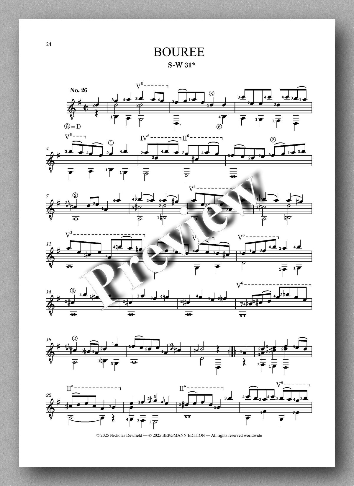 Sylvius Leopold Weiss (1687-1750), Individual Pieces, Volume 4 - preview of music score 3