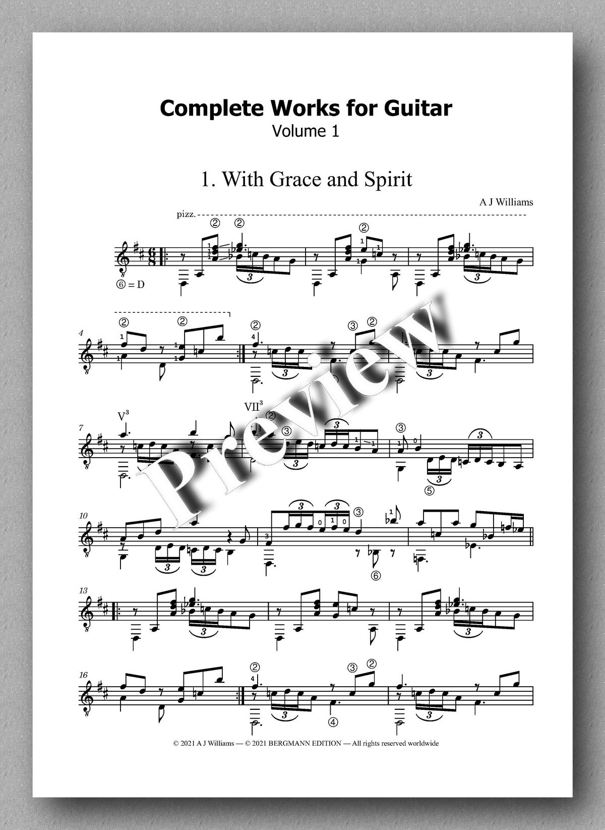 Williams, Complete Works, Volume 1 - music score 1