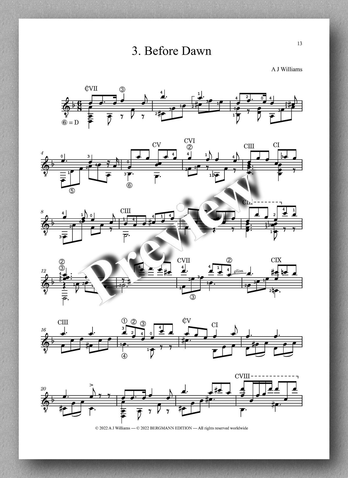 Andrew Williams, Complete Works for Solo Classical Guitar, Volume 4 - preview of the music score 2