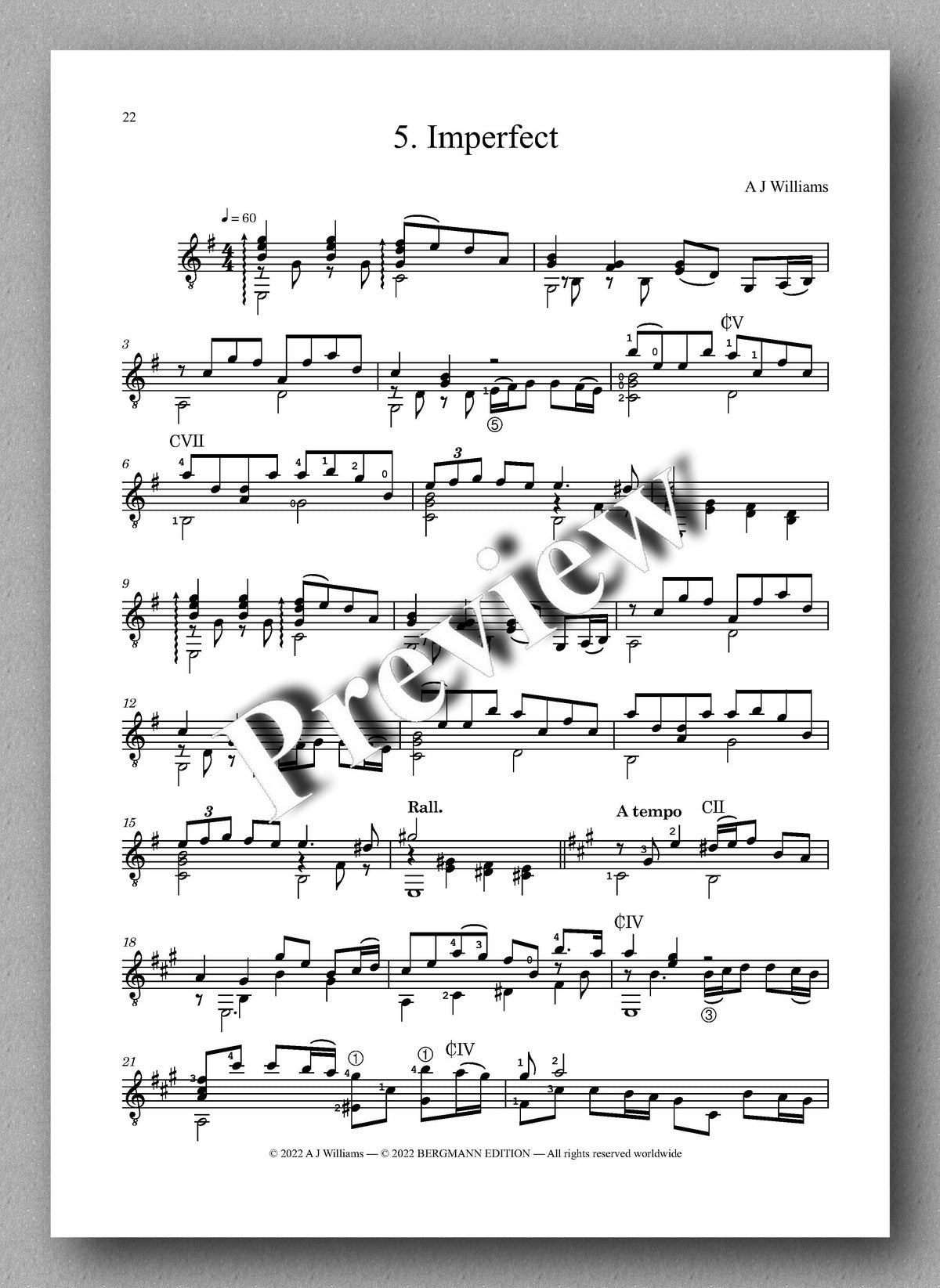 Andrew Williams, Complete Works for Solo Classical Guitar, Volume 4 - preview of the music score 3