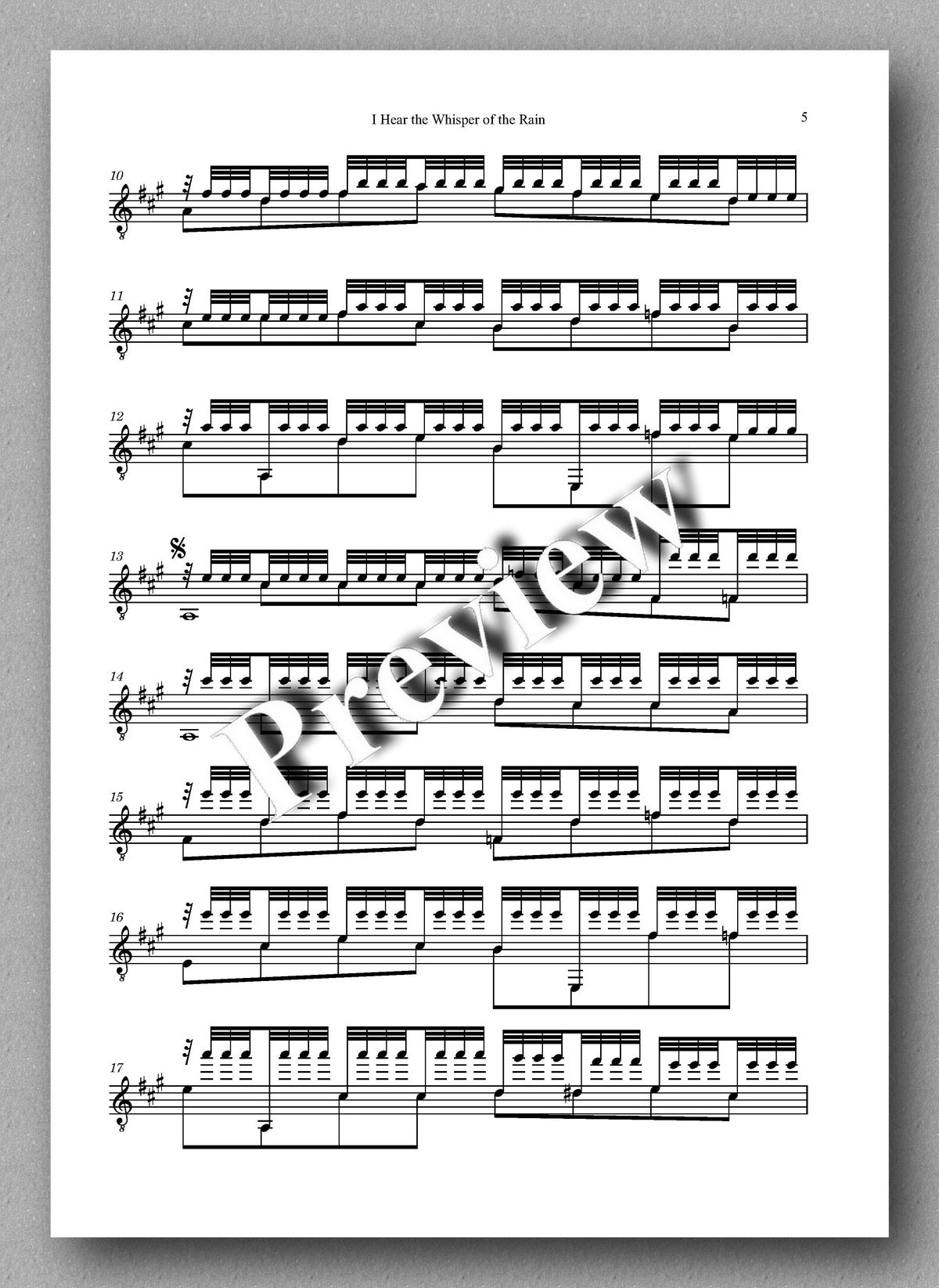 Andrew Williams, I Hear the Whisper of the Rain - preview of the music score  2