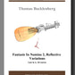 Book cover for Thomas Bocklenberg's 'Fantasie In Nomine 2, Reflective Variations' for lute, published by Bergmann Edition 2026. The cover features a white background with a brown header and footer, a brown-and-white illustration of a lute, and black text.