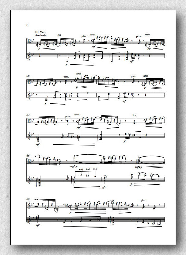 Rebay [027], Variationen-Baches Wiegenlied-Viola d'amour-Gitarre - preview of the score 2