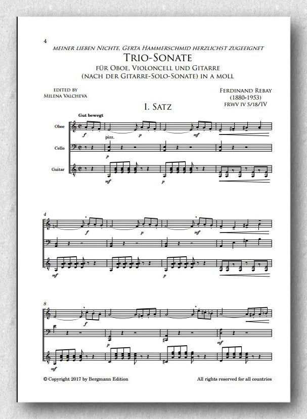 Rebay [030], Trio-Sonate für Oboe, Violoncell und Gitarre - Preview of the score 1.