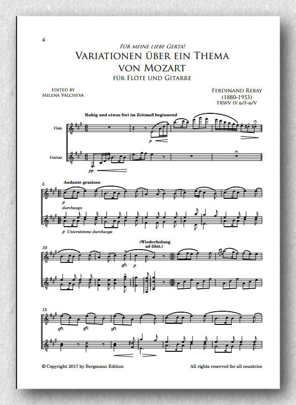 Rebay [037], Variationen über ein Thema von Mozart - preview of the score 3