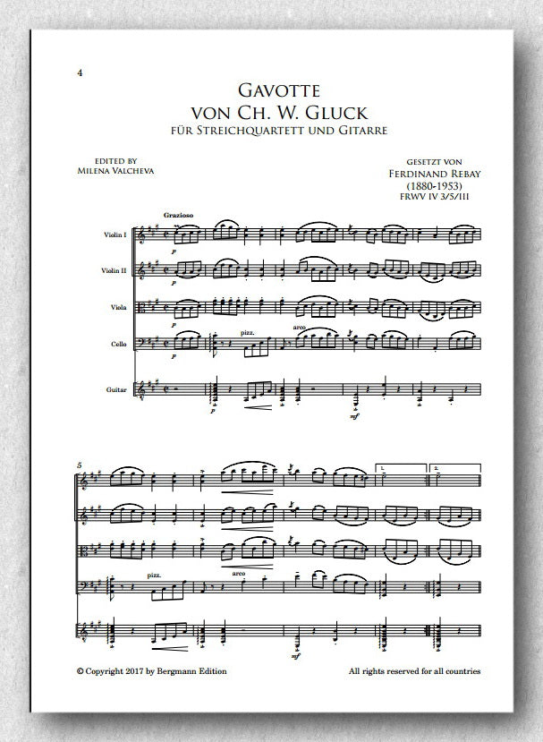 Rebay [042], Gavotte von Ch. W. Gluck - preview of the score 1